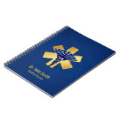 Blue Medical 3D Caduceus Gold Cross Notizblock (Linke Seite)