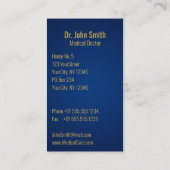 Blue Medical 3D Caduceus Gold Cross Visitenkarte (Rückseite)