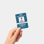 Blue Medical Alert Emergency ID Foto Adult Name Ausweis (Handheld)