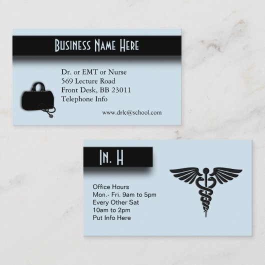 Blue Medical Business Card Visitenkarte (Vorne/Hinten)