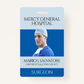 Blue Medical Chirurg Doctor Caduceus Hospital Ausweis (Vorderseite)