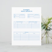 Blue Medical Emergency ID Custom Planer Page (Stehend Vorderseite)
