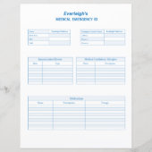 Blue Medical Emergency ID Custom Planer Page (Vorderseite)