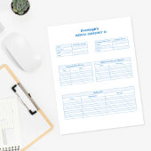 Blue Medical Emergency ID Custom Planer Page