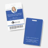 Blue Medical Employee Circle Foto ID & Logo Ausweis (Vorder- & Rückseite)