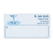 Blue Medical Hermes Rod Caduceus Water Ripples (Vorne)