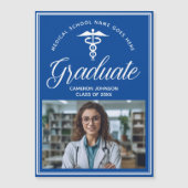 Blue Medical School Foto Abschluss Magnet Card (Vorderseite)