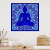 Blue Medicine Buddha mit farbenfroher Mandala Poster (Küche)