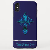 Blue Medieval Cross iPhone XS Max Case (Rückseite)