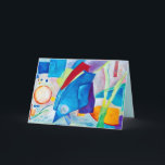 Blue meditation for the Year Feiertagskarte<br><div class="desc">Abstract acrylic On canvas painting expresses the meditative mood of this year. The colors are lively and the objects in the painting appear to be floating in an Alternate reality that is hopeful and unknown</div>