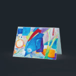 Blue meditation for the Year Feiertagskarte<br><div class="desc">Abstract acrylic On canvas painting expresses the meditative mood of this year. The colors are lively and the objects in the painting appear to be floating in an Alternate reality that is hopeful and unknown</div>