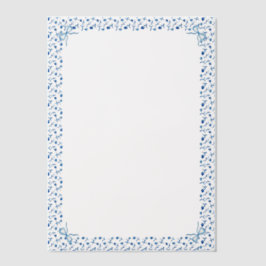 Blue Mediteranean Tile Garden Coquette Bow Wedding Pergament Einladungen