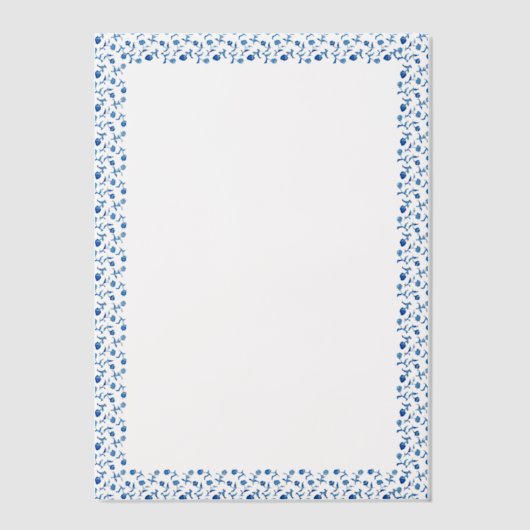 Blue Mediteranean Tile Minimalistische Italienisch Pergament Einladungen (Vorderseite)