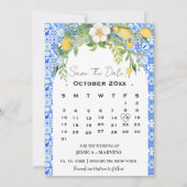 Blue Mediterrane Kalender, kein Foto Save the Date Einladung (Vorderseite)