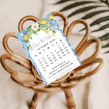 Blue Mediterrane Kalender, kein Foto Save the Date