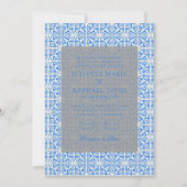 Blue Mediterrane Tile in einer Hochzeit Einladung (Vorderseite)