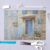 Blue Mediterranean Door Seidenpapier (Handwerk)