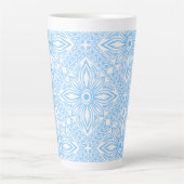 Blue Mediterranean Italian Tile Decorative Pattern Milchtasse (Vorderseite)