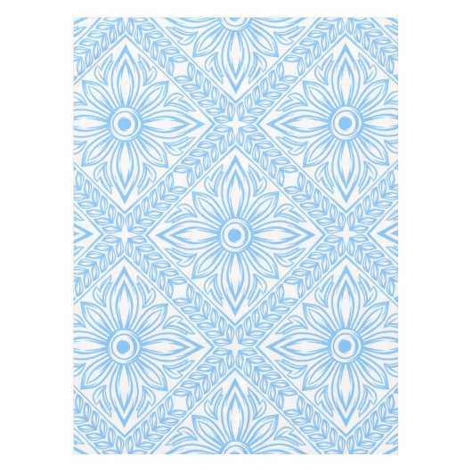 Blue Mediterranean Italian Tile Decorative Pattern Tischdecke (Vorderseite)