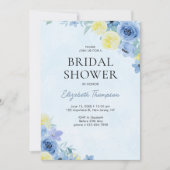 Blue Mediterranean Lemon Bridal shower Einladung (Vorderseite)