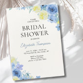 Blue Mediterranean Lemon Bridal shower Einladung