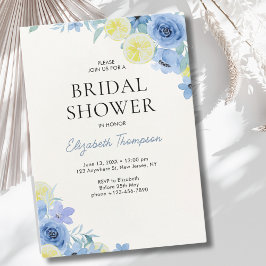Blue Mediterranean Lemon Bridal shower Einladung