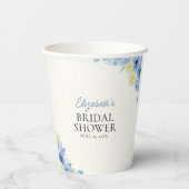 Blue Mediterranean Lemon Bridal shower Pappbecher (Rückseite)