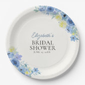 Blue Mediterranean Lemon Bridal shower Pappteller (Vorderseite)