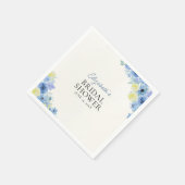 Blue Mediterranean Lemon Bridal shower Serviette (Ecke)