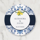 Blue Mediterranean Lemon Italienische Hochzeit Dan Geschenkanhänger (Vorderseite)