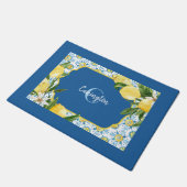 Blue Mediterranean Lemon Name New Zuhause Doormat Fußmatte (Schrägansicht)