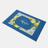 Blue Mediterranean Lemon Name New Zuhause Fußmatte (Schrägansicht)