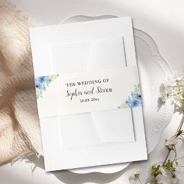 Blue Mediterranean Lemon Wedding Einladungsbanderole