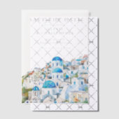 Blue Mediterranean Skyline Wedding Save the Date Pergament Einladungen (Versetzt (Einladung))