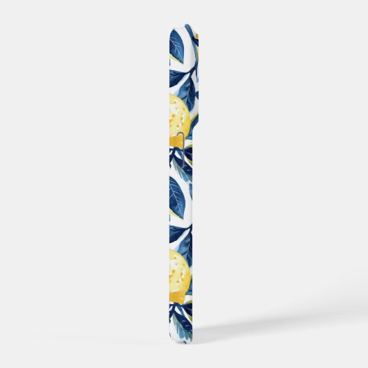 Blue Mediterranean Style Lemon Pattern iPhone Case Hülle (Rechte Seite)