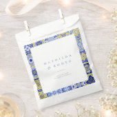 Blue Mediterranean Tile & Citrus Gastgeschenk Hoch Geschenktütchen (Ausgeschnitten)