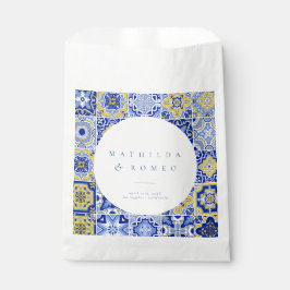 Blue Mediterranean Tile & Citrus Gastgeschenk Hoch Geschenktütchen