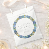 Blue Mediterranean Tile & Citrus Gastgeschenk Hoch Geschenktütchen (Ausgeschnitten)