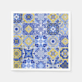 Blue Mediterranean Tile & Citrus Hochzeitsnapkins Serviette (Vorderseite)