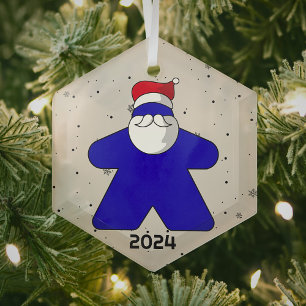 Blue Meepe Santa Custom Year Family Board Spiel Ornament Aus Glas