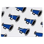 Blue Megaphon Große Geschenktüte (Vorderseite)