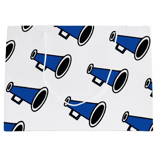 Blue Megaphon Große Geschenktüte (Vorderseite)