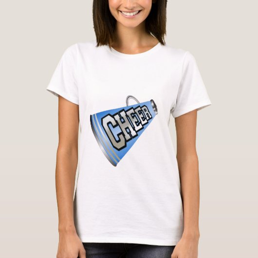 Blue Megaphone Cheerleader T - Shirt (Vorderseite)