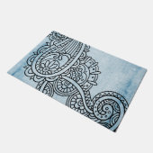 Blue Mehndi Motif Doormat Fußmatte (Schrägansicht)
