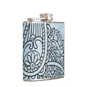 Blue Mehndi Motif Flask Flachmann (Rechts)
