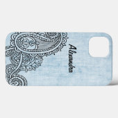 Blue Mehndi Motif Galaxy Hinweis 4 Fall Case-Mate iPhone Hülle (Rückseite (Horizontal))