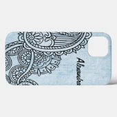 Blue Mehndi Motif iPad Air Hüllen (Rückseite (Horizontal))