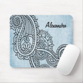Blue Mehndi Motif Mousepad (Mit Mouse)