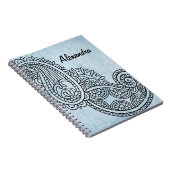 Blue Mehndi Motif Notebook Notizblock (Rechte Seite)