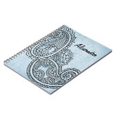 Blue Mehndi Motif Notebook Notizblock (Linke Seite)